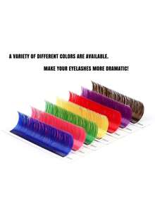 TDANCE 1盒12排彩色单根假睫毛，混合色浓密型，高级经典款，专业柔软自然，多色睫毛，0.07 C/CC/D 12mm