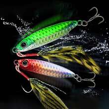 Realistic Fish Scale Patterned Lure, Long Distance Casting Spoon Metal Blade Fishing Lure, Sea Fishing Mackerel Imitation Lure, Full Water Column Floating Metal Blade Lifelike Bait