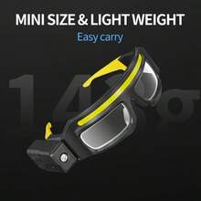 COB Headlamp With Headband, 5 Modes, Type-C Rechargeable, Motion Sensor, Adjustable Lighting Angle, Portable Sensor/Switch Button, Ideal For Camping, Fishing, And Outdoor Adventures Camping Headlamp | Adjustable Headlamp | Durable Headlamp - Màu vàng - Xem 4