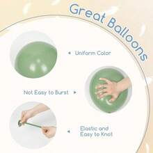 60pcs 12inch Sage Green Dusty Blue Pastel Yellow Balloons, Blue And Green Balloons Shower Wedding Anniversary Birthday Party Decorations - Xanh lam Xanh lục Vàng - Xem 4