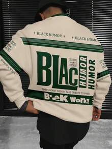 Sweatshirt Pullover Leher Bulat dengan Motif Huruf Grafis Modis untuk Pria, Gaya Jalanan Serbaguna, Musim Gugur/Dingin - MultiWarna - View 6