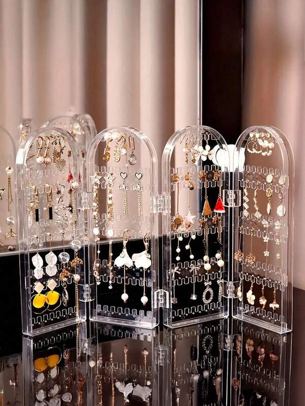 1 peça de suporte de acrílico dobrável para joias, brincos, colares e acessórios, dia dos namorados, sol, viagem, legal, volta às aulas