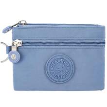 Unisex Coin Purse/Document Wallet With Zipper And Keychain, Purple/Pink/Rose Pink, Fashion Coin Pouch - Multicolor - View 10