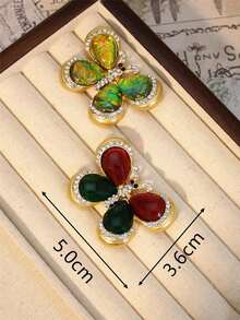 Yuan Shuo 1pc Baroque Style Alloy Brooch With Gemstone And Faux Pearl Decor - Gold - View 11