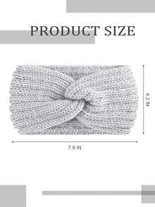 1pc Women's Knitted Knot Headband, Plush Autumn/Winter Ear Cover, Chic Hair Accessory For Daily Outfits - 白色 - 查看 8
