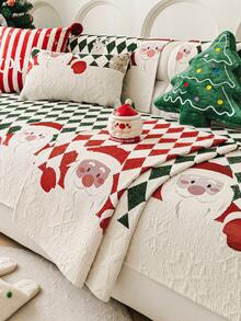 1pc Christmas Sofa Cover, Soft & Comfortable, Can Be Spread Or Draped, Dust-Proof And Easy To Clean, Machine Washable, Pet Furniture Protector, Suitable For 2/3/4 Seater Sofas (Multiple Sizes Available), Suitable For Autumn Decor, Room Decor, Back To School, School Supplies - Green - View 6