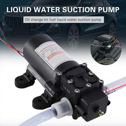 GEARZAAR 60W 12V Oil Pump  Fuel Fluid Extractor Electric Transfer Self-Priming Bran