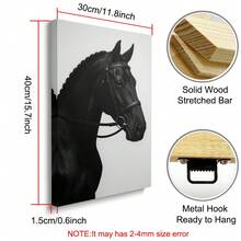 1 tấm áp phích vải canvas hình ngựa đen trắng có khung/không khung cổ điển chân dung ngựa đen treo tường nghệ thuật tối giản trang trí thẩm mỹ cho căn hộ, phòng khách, phòng ngủ, trang trí nhà hiện đại - Nhiều màu - Xem 7