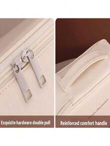 1pc Holiday Travel Makeup Bag, Multi-Functional Waterproof Cosmetic Bag, Large Capacity Makeup Organizer, Portable Toiletry Bag, Double Layer Wash Bag, Women's Handbag, Beauty Storage Organizer, Travel Essential, Travel Accessory, Cruise Essential, Airplane Essential, Bridesmaid Gift, Christmas Decor, Christmas Gift, Women Gift - Multicolor - View 10