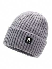 Gorro de Malha Mantenedor de Calor para Outono e Inverno, Gorro de Lã para Homens e Mulheres no Inverno, Gorro Unissex Grosso de Tricô Preto Tipo Pescador Slouchy, Gorros de Inverno, Touca Macia