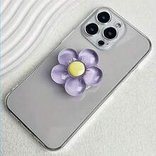 1 件可爱花朵设计手机支架 - 透明夜光树脂可折叠智能手机支架，生日/圣诞礼物，ABS 材质（斋月手机配件） - 彩色 - 查看 9