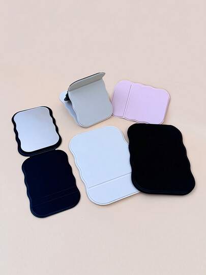 مرآة مكياج على شكل موجة مصنوعة من مادة البولي يوريثان، مرآة مكياج على الطاولة للإناث قابلة للطي، مرآة تصحيح المكياج، مرآة حمام، مرآة منزلية لغرفة النوم أو السكن الجامعي