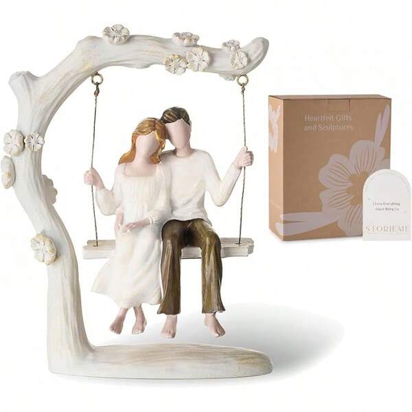 Romantic Wedding Cake Topper Set, Bride And Groom Figurines Anniversary And Engagement Celebrations, Couple Statue Valentine's Day And Home Decor