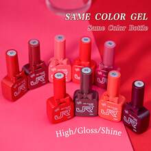 JR Set de 9 piezas de 15ml de esmalte de uñas en gel de colores, con botella y tapa con diseño de lazo para el Día de San Valentín, gel UV LED que se retira con remojo, regalo para las uñas de las niñas - Multicolor - Ver 4