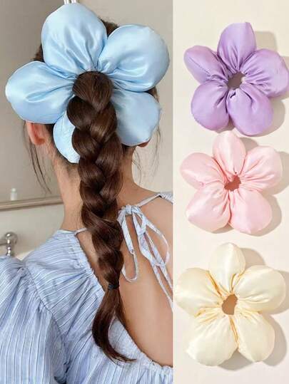 1 unidade de elástico de cabelo infantil fofo, estilo coreano minimalista, com estampa floral. Versátil e adorável, ideal para meninas, perfeito para rabo de cavalo e coque.