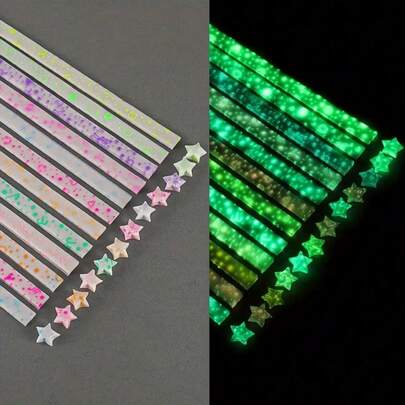 210pcs Glow In The Dark Origami Stars Paper, Luminous Lucky Stars Origami, DIY Handmade Crafts Origami, Double-Sided Colorful Decorative Paper Strips, Scrapbooking Supplies, Student Gifts, Decorative Paper, Wishing Gifts, Representing Luck, Multicolor, Suitable For Classroom Activities, Home Entertainment, DIY Handmade Projects, Adult Crafts, Christmas Crafts, Room Decor, Bedroom Accessories, Birthday Gifts, Valentine's Day Gifts, Personalized Gifts, Christmas Gifts
