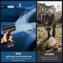 Leaf Blower Cordless, 21V Powerful Electric Leaf Blowers With Brushless Motor, Lightweight Cordless Leaf Blowers For Lawn Care, Patio, Blowing Leaves, Handheld Turbo Jet Blower - 黑色 - 查看 5