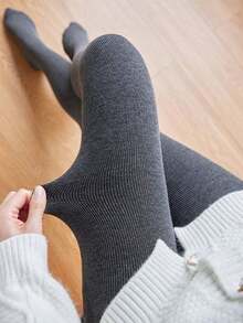 1pc 200g Women's Warm Grey Long Tights, Cold Resistant Tights For Business And Work, With Thick Fleece Pantyhose (Suitable For 5 ° --5 ° C), Cozy SALK - 灰色 - 查看 10