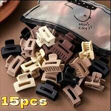 30/25/20/15/10/5pcs Small Versatile Fashion Hair Clip For Women; Mini Hairpin For Bangs; Simple Hair Clip For Messy Hair; Vintage Hair Clip For The Top Of The Head; Suitable For Commuting To Work, Going Out, Traveling, Gatherings, And Dining; Can Be Used With Facial Cleansing, Makeup, And Masks; Pair With Clothes; Wear With Hair Accessories. Claw Clips Winter Hair Claw - Multicolor - View 12