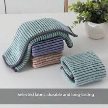 [Paquete de 10] Paños de cocina de fibra de bambú sin aceite, paños de lavado de platos gruesos y absorbentes, sin pelusa, toallas de limpieza de platos - Color aleatorio - Ver 4