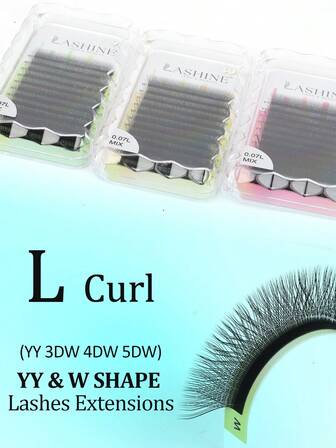  Lashine 12 Rows YY 3D 4D 5DW Shape 0.07mm Lashes 2D 3D 4D 5DW Premade Fan Lash Extensions 0.07 C/D Curl Natural Soft High Quality Idividual Lashes