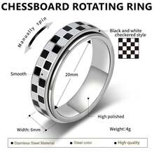 2pcs Stainless Steel Rotatable Rings, Relieve Stress, Suitable For Daily Wear (Gala, Birthday, Party), Gift - Multicolor - View 6