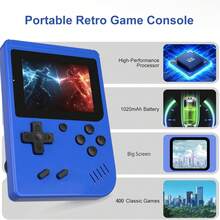 YiYi 1 szt. Macaron Mini 400-w-1 Konsola do gier 1020 mAh Bateria Przenośna Retro Klasyczna Gra Przenośna Kolorowa Konsola do Gier Retro Maszyna Do Gier (1 Gracz/2 Graczy)
