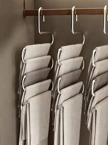 不锈钢裤架 – S 型，防滑，不留痕迹，多层收纳架，适用于衣柜收纳，尤其适合牛仔裤和休闲裤，节省空间，打造整洁的衣橱。衣物收纳架，衣架，可折叠裤架，多层牛仔裤收纳架，衣架，家居装饰，衣物收纳架 - 彩色 - 查看 5