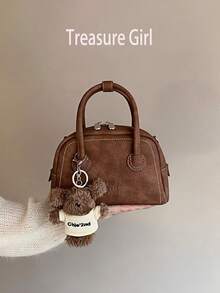 2025新款小型汽车旅馆风格手提包，女士单肩斜挎包 - 棕色 - 查看 1