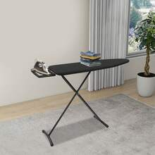 Pro Foldable Ironing Board, Height Adjustable 74-84cm, Space Saving For Small Homes, Stable X-Design, Durable Carbon Steel - 黑色 - 查看 4