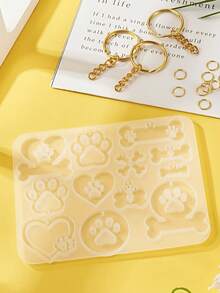 1pc Silicone Molds For Earrings And Pendants, Suitable For Keychains, Dog Claws, And Hearts, DIY Sets, Suitable For Handmade Accessories, Jewelry Making, And Crafts - Durable And Flexible Rectangular Molds - White - View 6