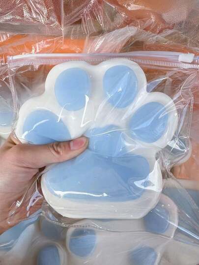 1PC 5.91in Jumbo Blue White Cat Paw Squeeze Toy,Soft And Cute,Christmas Gift,Taba Squishy,Soft And Cute,Cat Toy Gift,Squishy Toy,Sensory Toys,Fidget Toys,Office Stress Relief Toys,Children's Fingertip Toys,Suitable For Children, Teenagers And Adults,Children's Gifts,Children's Toys,Girls Toys,Boy Toys,Girls Gifts