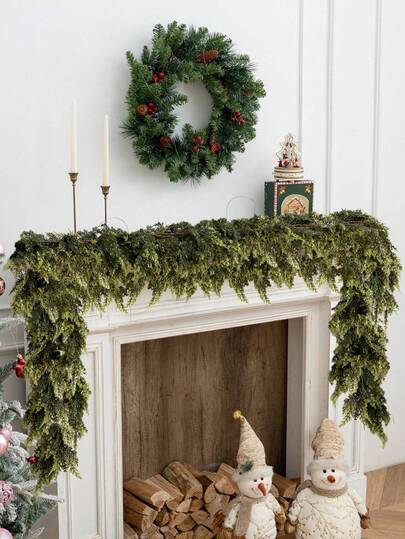 MEHELANY Guirlanda de Natal de cedro com toque realista, 3/2/1 peça, 1,9 m (6,2 pés), guirlanda de agulhas de pinheiro artificiais, guirlanda verde artificial realista para lareira, mesa, janela, escadas, lareira, decoração interna e externa.