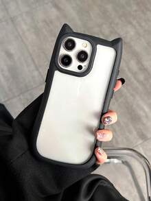 Premium Cute Cat Ear Black Phone Case Compatible With IPhone 17 Pro Max/17 Pro/17 Air/17/16 Pro Max/16/16 Pro/16 Plus/15/15 Pro Max/15 Pro/15 Plus/11/12/13/14 Pro Max/11 Pro/11 Pro Max/12 Pro/12 Pro Max/13 Pro/13 Pro Max/14 Pro/14 Pro Max/14 Plus, Hard Shell Acrylic Material, Reinforced And Thickened - Black - Hardened and Thickened Upgraded Version - View 4