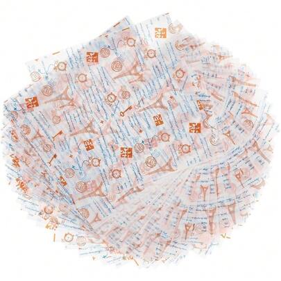 100 piezas Papel para Envolver Alimentos Diseño Vintage y Grasa para Hamburguesas Papas Fritas y Comida Rápida