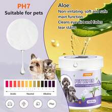 Toallitas para Mascotas, 130 pcs Toallitas Quitamanchas para Perro y Gato, Limpia de Forma Segura, sin crueldad, sin parabenos, Suaves para Ojos, Orejas - 1 - Ver 4