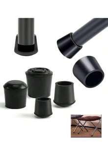 8pcs Round Furniture Foot Caps Chair Table Sofa Anti-Slip Silent Rubber Leg Pad Wooden Floor Anti-Scratch Protective Pad U029 - Black - View 4