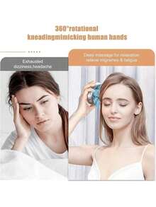 便携式电动头皮按摩器，无线头部按摩器，配备4个可拆卸按摩爪，3种可调节模式，振动刺激带来深度放松，适合居家、办公、旅行使用。 - 彩色 - 查看 5