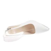 Geeyea A Pair Of Women's High Heels, PU Leather Pointed Stiletto High Heels, Unique Women's Single Strap Buckle Design, Banquet Party Commuting All-Match Women's Shoes - 白色 - 查看 7