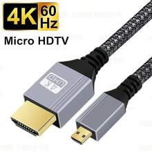 4K 微型高清电视转高清电视线 4K HDR ARC 适用于 GoPro Hero Raspberry Pi 4 A6000 Nikon Yoga 3 Pro 相机微型高清电视线 - 灰色 - 查看 1