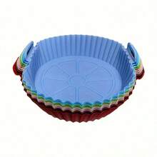 1 Silicone Air Fryer Tray Pad&Baking Pad - Non Stick 3D Circular Design, Resistant To High Temperatures Up To 356 ° F, Evenly Distributed Heat Suitable For Air Fryers And Ovens, Silicone (Color Random), Air Fryer Accessories, Oven Kitchen Tools - Multicolor - View 9