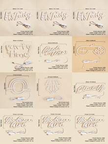 1個“let's Party” Led霓虹燈字母形狀,usb供電,適用於臥室牆面裝飾,節日派對婚禮裝飾 - 彩色 - 查看 3