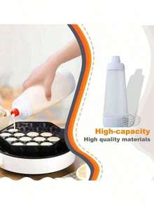 1个装食品面糊分配器，配有搅拌球，烘焙糕点工具，手摇式设计，轻松倾倒，助您制作完美煎饼和华夫饼 - 精准计量，防漏且易于清洁 | 家庭烘焙必备工具，让您轻松享用无油烟早餐和烘焙美食 - 白色 - 查看 6