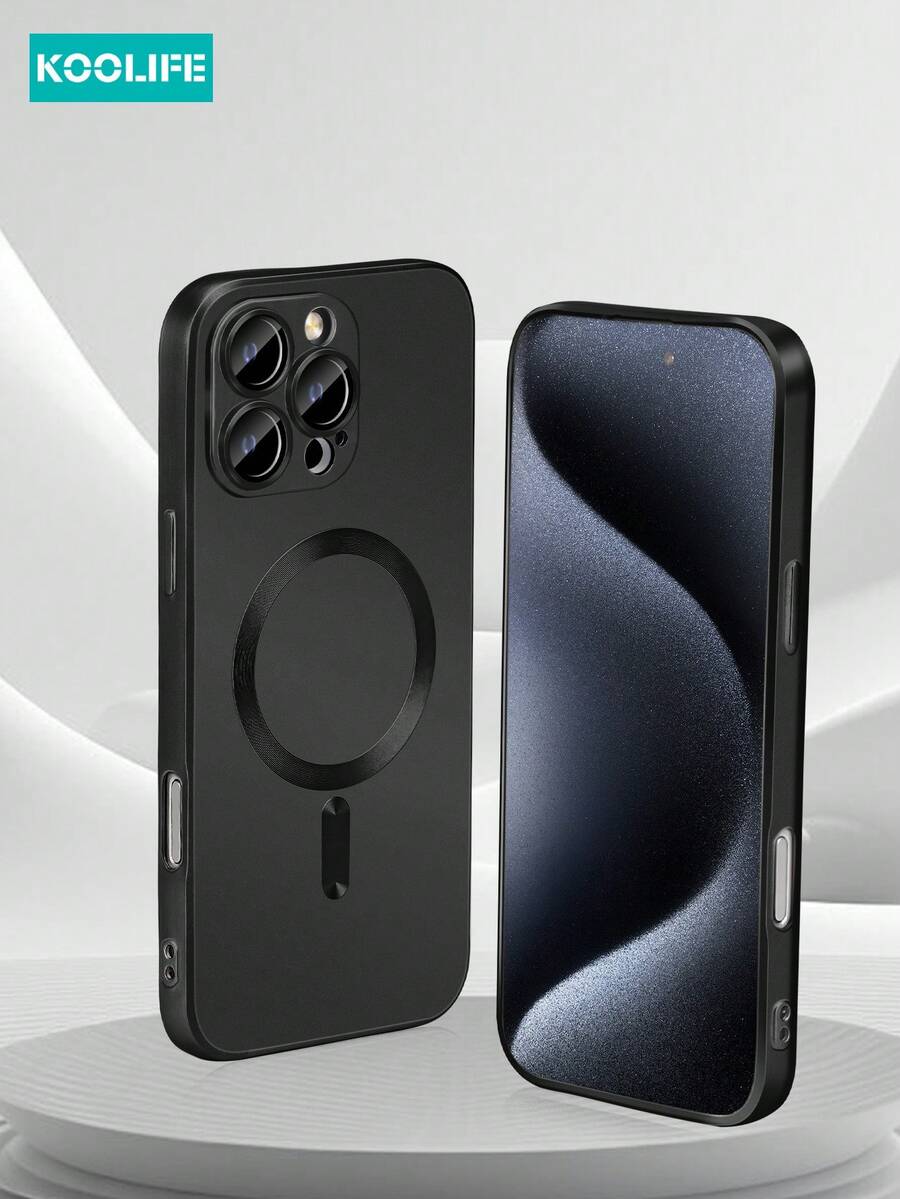 Koolife 17 Pro Max Phone Case, Magnetic Wireless Charging, Full Soft Cover, Protective Case, Ultra-Thin Matte Metal Paint, Lens Full Coverage, One-Piece Buttons, Compatible With Apple 17 Pro Max/17/17 Pro/17 Air/11/12/12 Pro/12 Pro Max/13/13 Pro/13 Pro Max/14/14 Plus/14 Pro/14 Pro Max/15/15 Pro/15 Plus/15 Pro Max/16/16 Pro/16 Plus/16 Pro Max - Black - View 1