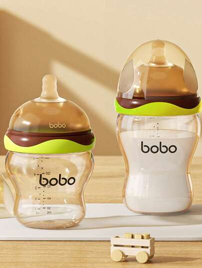 1pc Wide Mouth PPSU Baby Bottle, Anti-Colic Anti-Reflux Newborn 0-6 Months Feeding Bottle, Breastfeeding Simulation PPSU Bottle