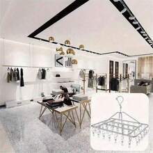 1套40夹/30夹衣架夹，多功能防风挂钩，适用于裙子、袜子、牛仔裤、裤子、连衣裙——耐用、节省空间的衣橱收纳神器，适用于家庭、酒店、宿舍、学校、服装店；理想的春季衣橱解决方案，高效的衣物夹系统，整齐展示，牢固抓握，易于插入，轻便，防锈，时尚家居装饰，适合繁忙家庭的日常使用。 - 銀色 - 查看 6