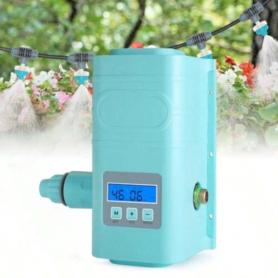 Automatic Drip Irrigation Sprinkler Kit With LCD Display Supporting Up To 15 Nozzles Multiple Nozzle Installation Methods Digital Programmable Water Timer For Efficient Automatic Watering System In Gardens Balconies Greenhouses And Indoor Plant Setups - như hình ảnh - Xem 1