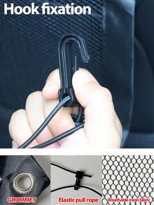 1个黑色宠物车载隔网，方便您携带宠物外出。这款隔网可用作狗狗汽车座椅套、宠物汽车座椅或宠物车载隔离网（带可调节绳钩）。多功能车载隔离网适用于SUV、轿车和卡车。是万圣节或圣诞节的完美礼物之选。 - 彩色 - 查看 6