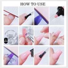 7 pcs Kit de gel para extensión de uñas,cepillos,lámpara uv,herramientas profesionales - Multicolor - Ver 3