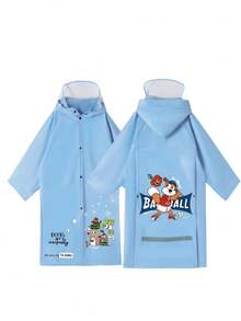 1件儿童雨披，Kulomi儿童雨衣，适合幼儿园和小学学生，透明大帽檐雨衣，带背包隔层